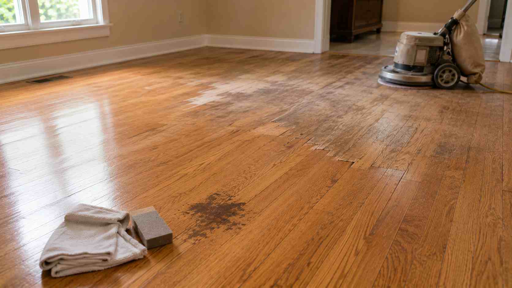 Removing black stains from wood floors