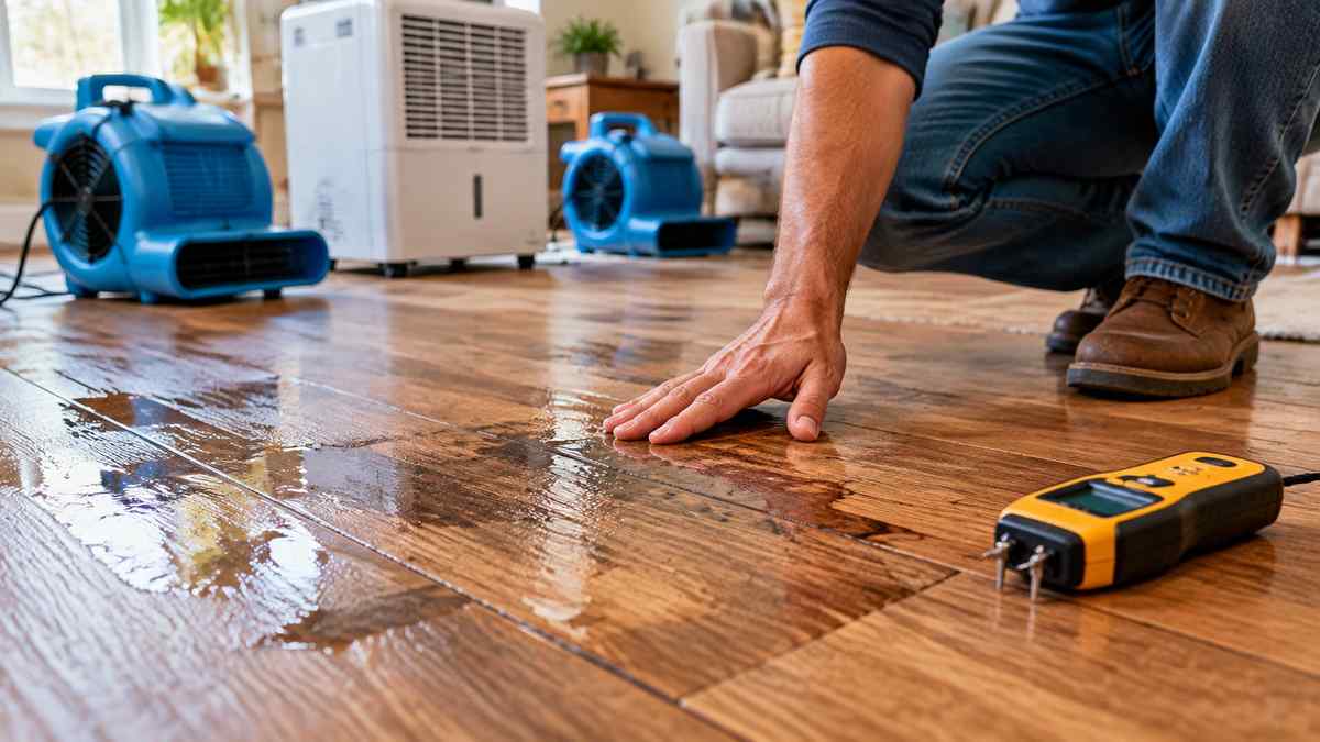 Inspection of water under flooring
