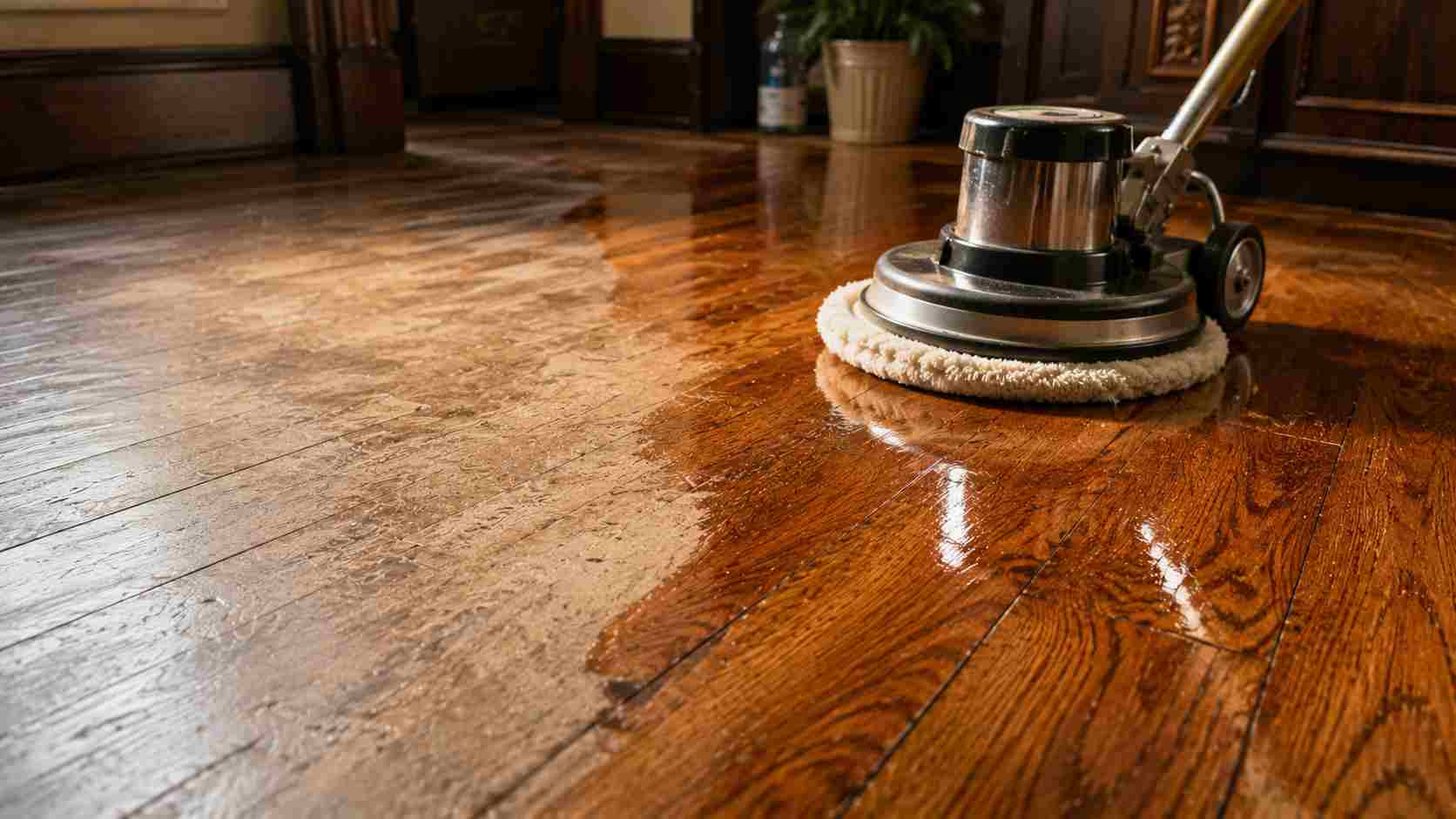 Polishing old hardwood floor