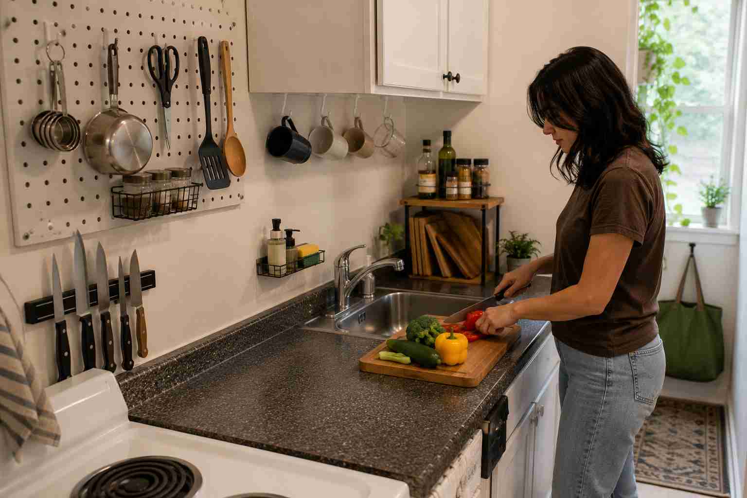 Organized kitchen countertop
