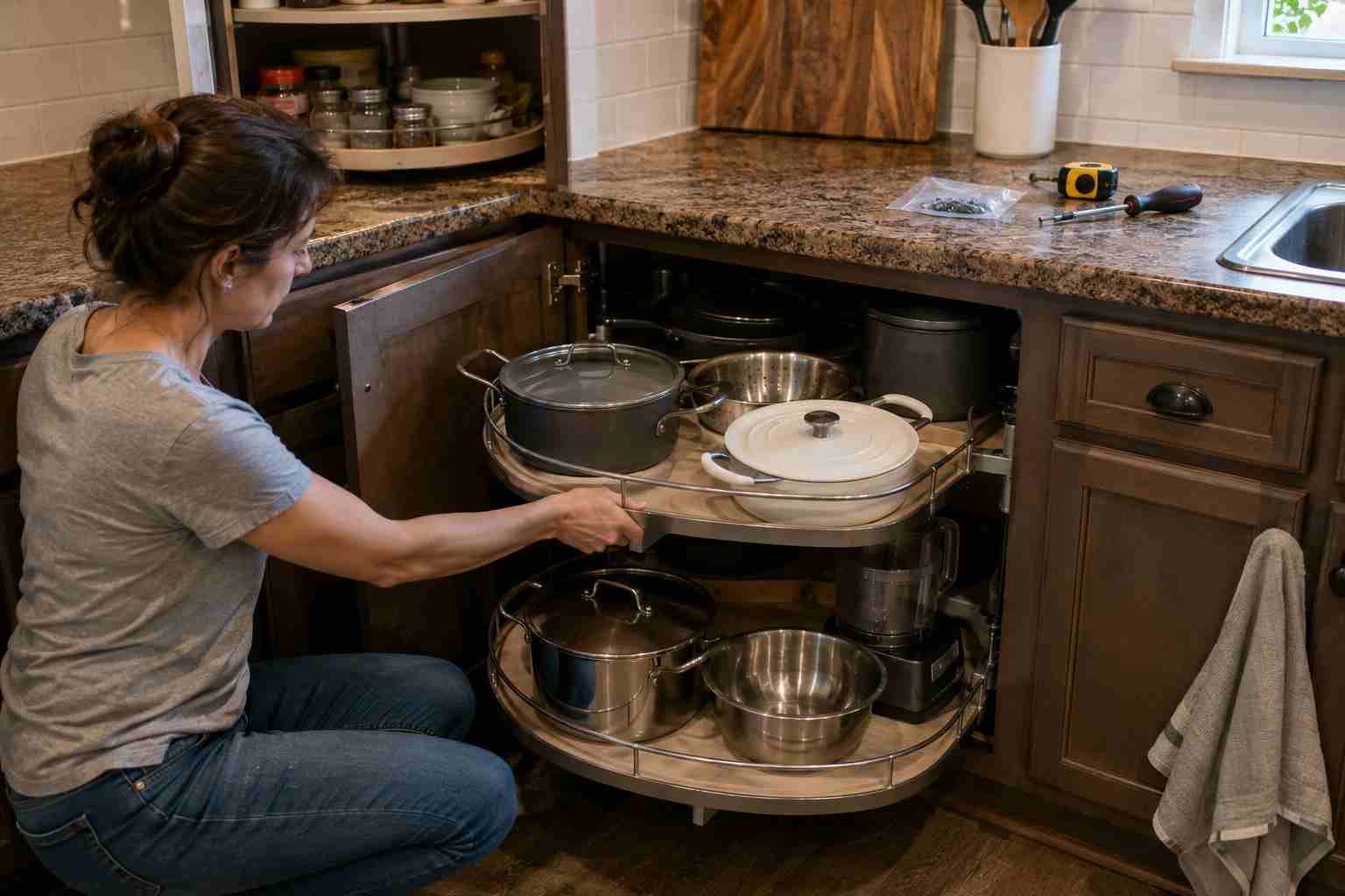 DIY Kitchen Organization: The Ultimate Guide (2026) DIY kitchen organization with lazy susans and pull out cabinets