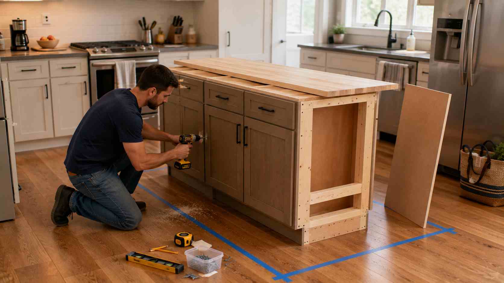 Kitchen island in making