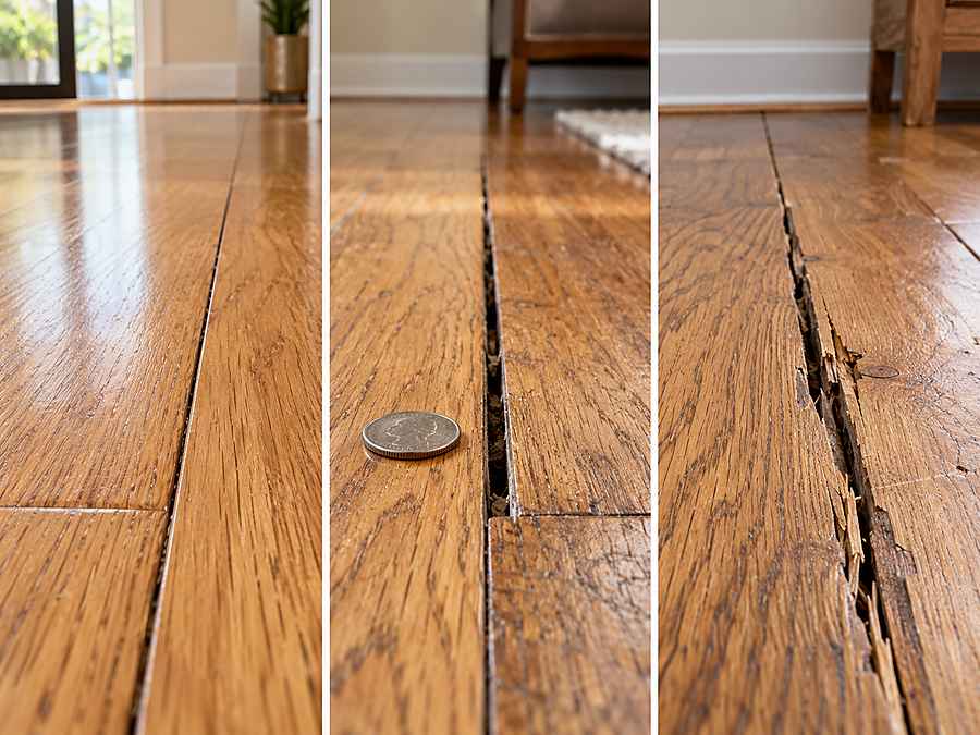 Diagnosing cracks in hardwood floors
