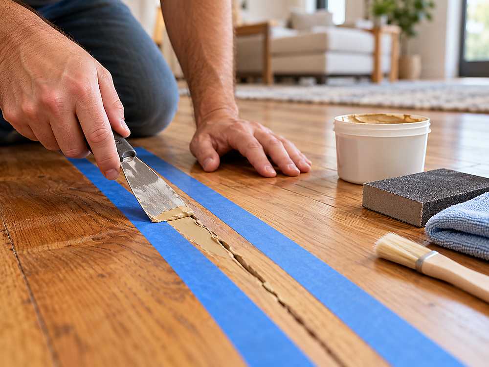 fix cracks in hardwood floors step by step